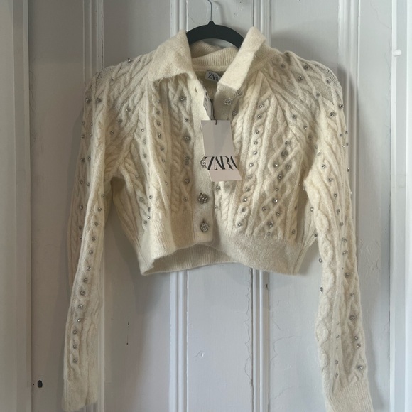 NWT Zara embellished crop sweater - Picture 3 of 5